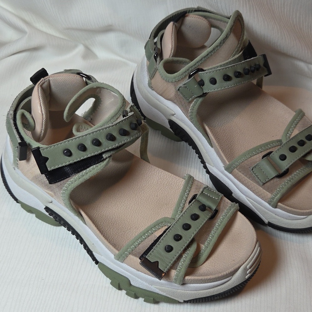 ASH SANDAL Green and Cream - Picture 4 of 10